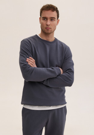 Anthracite-grey color men's basic three-thread sweatshirt  Anthracite-grey color men's basic three-thread sweatshirt